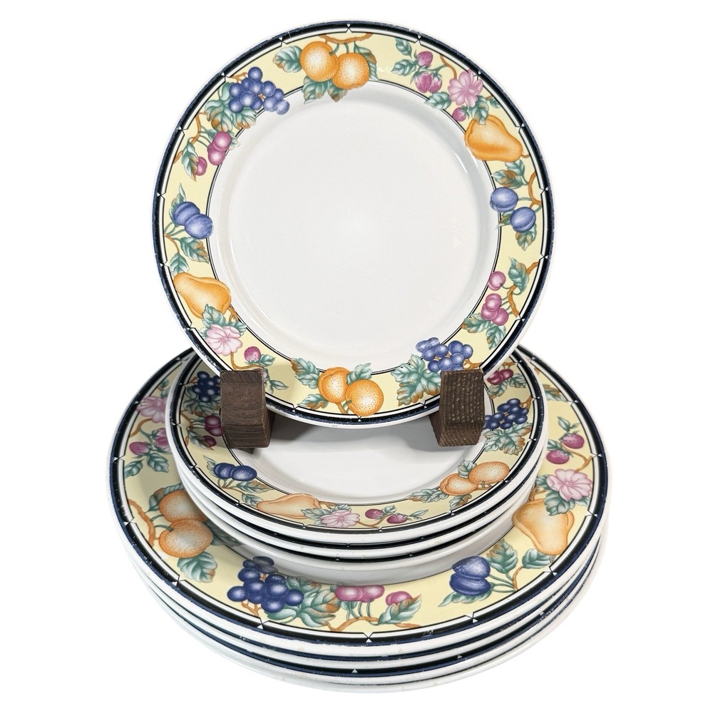 Oneida Orchard Select Plate Set Of 8: (4) 10.5" Dinner & (4) 7.5" Salad Plates